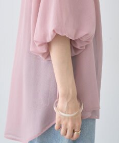 earth music&ecology バルーンスリーブシアーシャツ