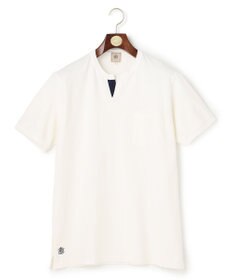 J.PRESS MEN コットンカノコ キーネックポケット Tシャツ