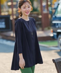 Tiaclasse L 【小倉優子さん着用・選べる袖TYPE・洗える】バックフレアチュニック