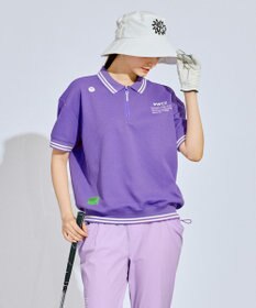 PW CIRCULUS 【WOMEN】ワッフルハーフジップポロ ゴルフウェア レディース