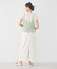 earth music&ecology ＳＥＴ２点　クロシェキャミ＋ノースリーブプルオーバー