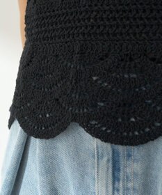 earth music&ecology ＳＥＴ２点　クロシェキャミ＋ノースリーブプルオーバー