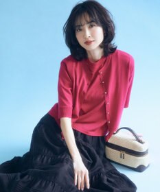 組曲 シアー ニット５分袖 プルオーバー