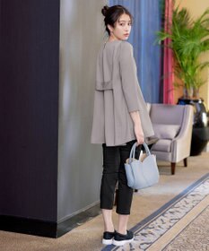 Tiaclasse 【小倉優子さん着用・選べる袖TYPE・洗える】バックフレアチュニック