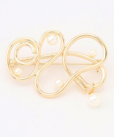 組曲 メタルラインパールポイントブローチ