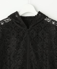 自由区 【WEB限定・1枚で華やぐ・旬スタイル】テクスチャーレーシージップ パーカー