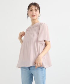 earth music&ecology マジョリカプリーツ半袖ブラウス