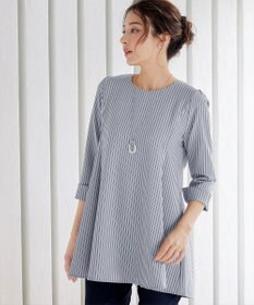 Tiaclasse L 【小倉優子さん着用・選べる袖TYPE・洗える】バックフレアチュニック