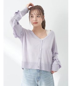 earth music&ecology 袖フリルシアーカーディガン