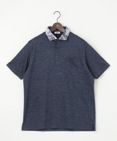 JOSEPH ABBOUD 【キングサイズ・吸水速乾】リネンハニカム ポロシャツ(リーフ柄）