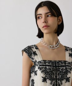 GRACE CONTINENTAL フレームジャガードドレス