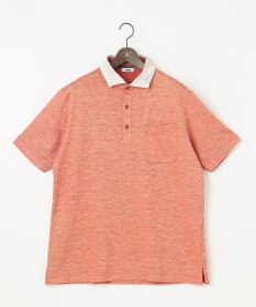 JOSEPH ABBOUD 【キングサイズ・吸水速乾】リネンハニカム ポロシャツ(リーフ柄）