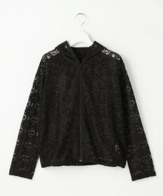 自由区 【WEB限定・1枚で華やぐ・旬スタイル】テクスチャーレーシージップ パーカー