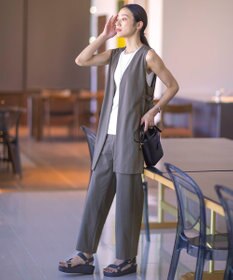 J.PRESS LADIES L リネンライクジャージー ロング ジレ