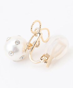 組曲 リボングリッターパールライク イヤリング