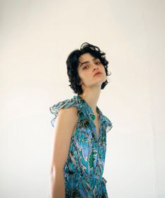 GRACE CONTINENTAL シフォンプリントティアードワンピース