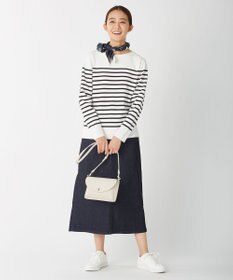 J.PRESS LADIES 【洗える】KATE パネルボーダー ボートネック ニット