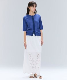 BEIGE， 【洗える】GALLERIA / コットンエンブロイダリーIラインスカート