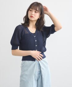 earth music&ecology シアーチェックカーディガン