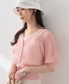 earth music&ecology シアーチェックカーディガン