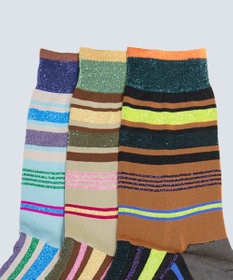 COQ HORIZON ラメボーダーソックス