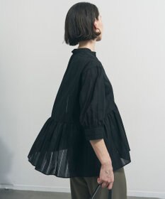 UNFILO ペプラム ギャザーブラウス