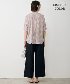 ICB L 【先行予約・WEB限定カラーあり】BackSatinAmunzen 5分袖バンドカラーブラウス