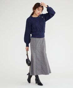 Feroux 【洗える】金釦ケーブル ニット