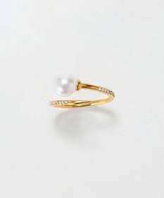 Phoebe 【金属アレルギー対応】ドローラップパールビジューリング　ゴールド