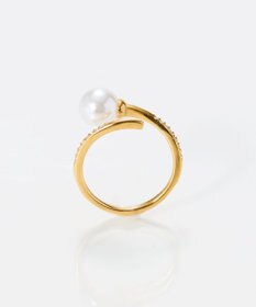 Phoebe 【金属アレルギー対応】ドローラップパールビジューリング　ゴールド