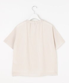 J.PRESS LADIES 【洗える】シアーストライプ＆チェック ブラウスライク カットソー