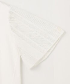 自由区 【洗える】レースエッジフレアスリーブ トップス