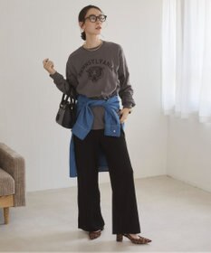 WEGO 【ANGIE VINTAGE】GILDAN カレッジロゴ オーバーサイズ プリント ロンT