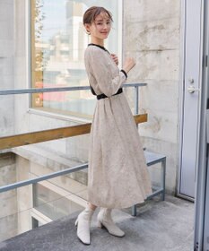 Tiaclasse L 【安田美沙子さん着用・新色/XSサイズ追加・洗える】フラワープリント配色ワンピース