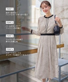 Tiaclasse L 【安田美沙子さん着用・新色/XSサイズ追加・洗える】フラワープリント配色ワンピース