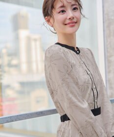 Tiaclasse L 【安田美沙子さん着用・新色/XSサイズ追加・洗える】フラワープリント配色ワンピース