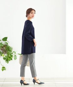 Tiaclasse 【洗える】タック袖コンビニットチュニック