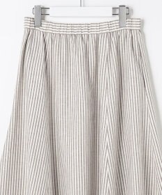 J.PRESS LADIES L リネンMIX ストライプ フレア スカート