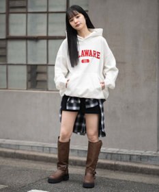 WEGO 【ユニセックス着用ITEM/SMLサイズ展開】グラフィックロゴプルパーカー