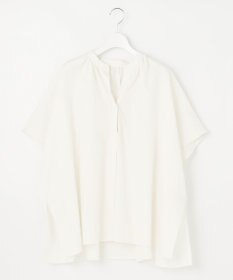 UNFILO 【洗える】リネンレーヨン　スキッパーシャツ