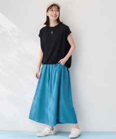 ANY L 【洗濯機可/UVケア】シルケットスムースドロストＴシャツ