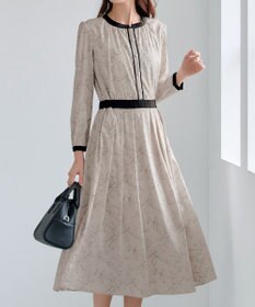 Tiaclasse L 【安田美沙子さん着用・新色/XSサイズ追加・洗える】フラワープリント配色ワンピース