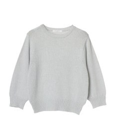 Green Parks ラメ５分袖コンパクトニットプルオーバー