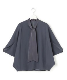 ICB 【新色追加・WEB限定カラーあり】FluidBackSatin ドルマンスリーブボウタイブラウス