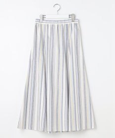J.PRESS LADIES L リネンMIX ストライプ フレア スカート