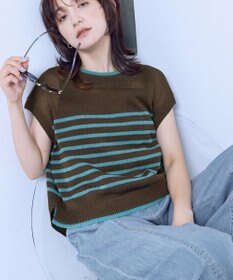 ANY L ラミータッチフレンチスリーブニット