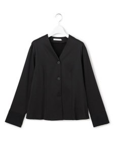 ICB 【CLASSY.掲載・裏起毛】 ウォームサテン カーディガンブラウス