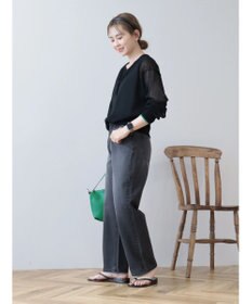 AMERICAN HOLIC バイカラーシアーニットカーディガン