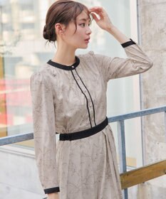 Tiaclasse L 【安田美沙子さん着用・新色/XSサイズ追加・洗える】フラワープリント配色ワンピース