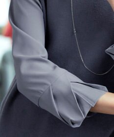 Tiaclasse 【洗える】タック袖コンビニットチュニック